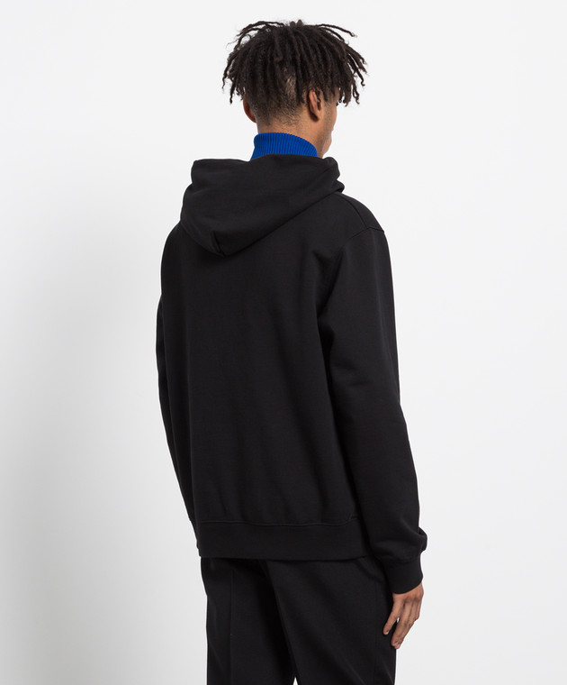 Off-White Черное худи с принтом и вышивкой логотипа OMBB097F22FLE014 изображение 4