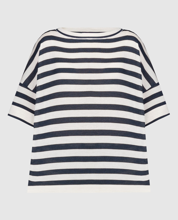 T-shirt in a stripe made of cashmere and silk