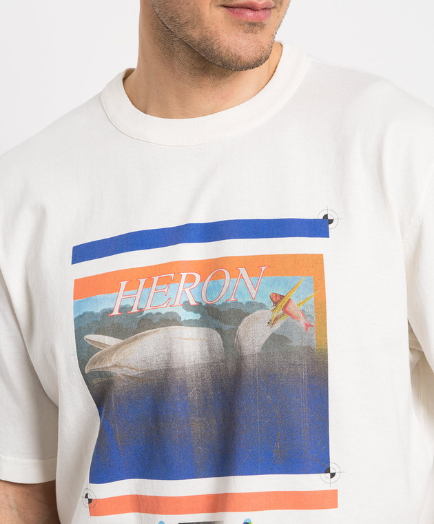 Heron Preston White t-shirt with branded print HMAA032S23JER006 изображение 5