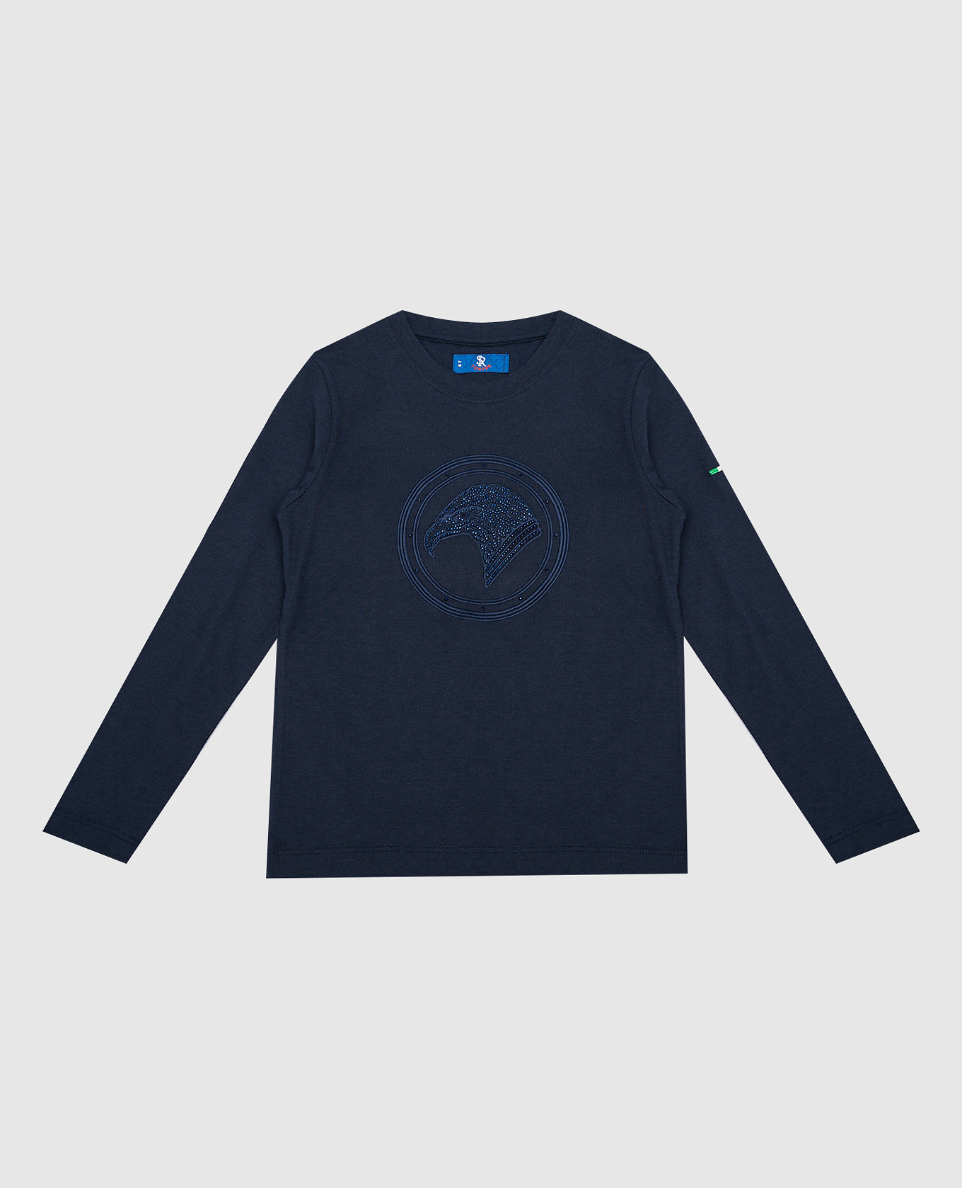 Children's blue longsleeve with embroidery and crystals