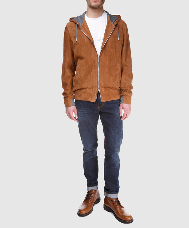 Brunello Cucinelli Рыжая замшевая куртка M0PCL1364 изображение 2