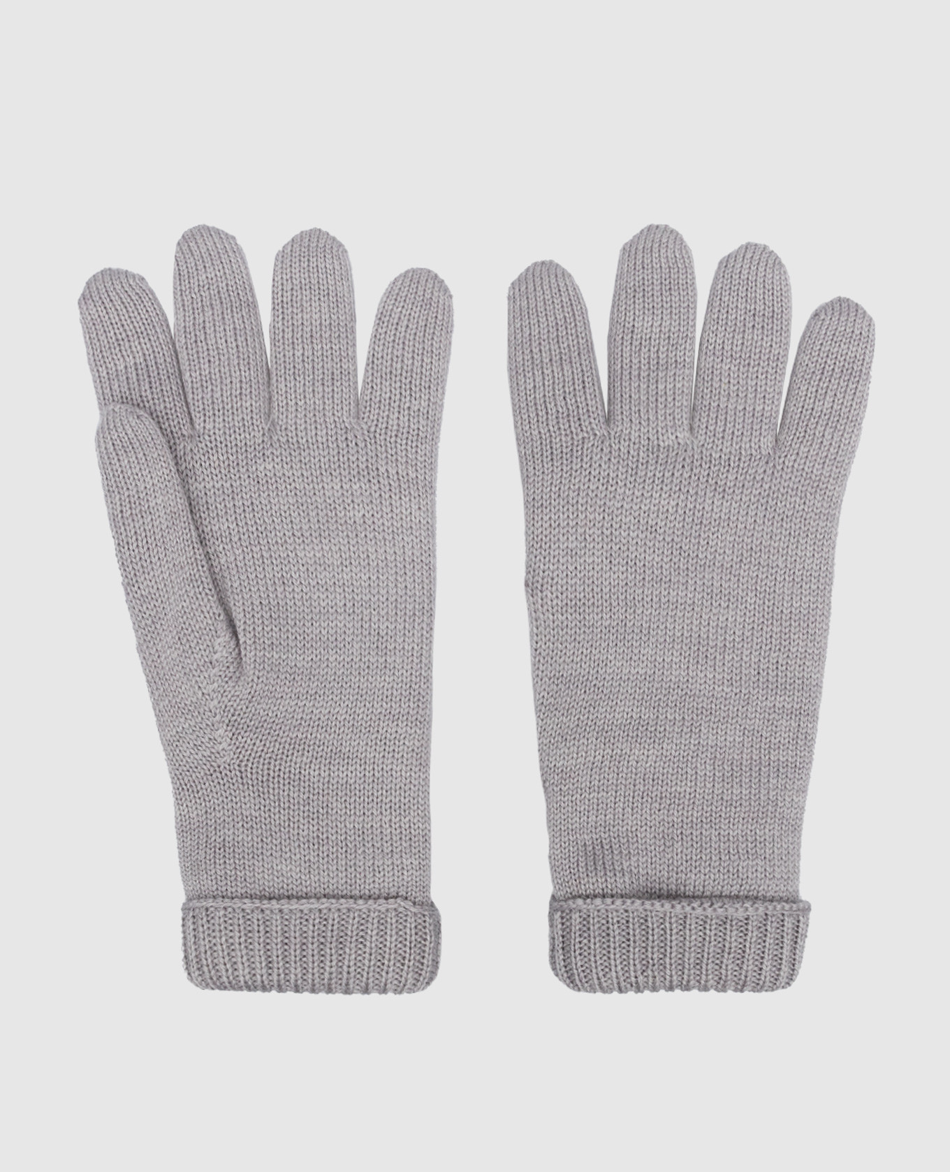 Children's gray mittens made of wool