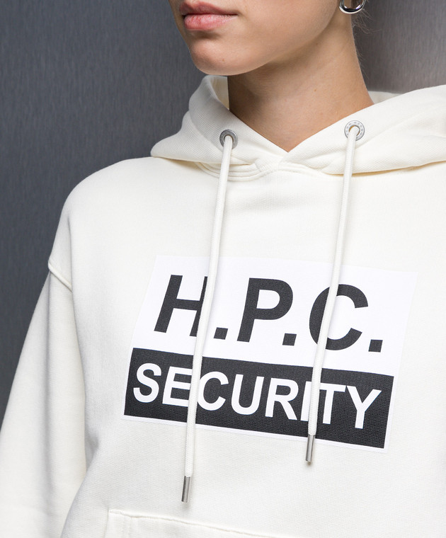 Heron Preston Бежевые худи с брендированным принтом Security и вышивкой HWBB024F23JER006 изображение 5