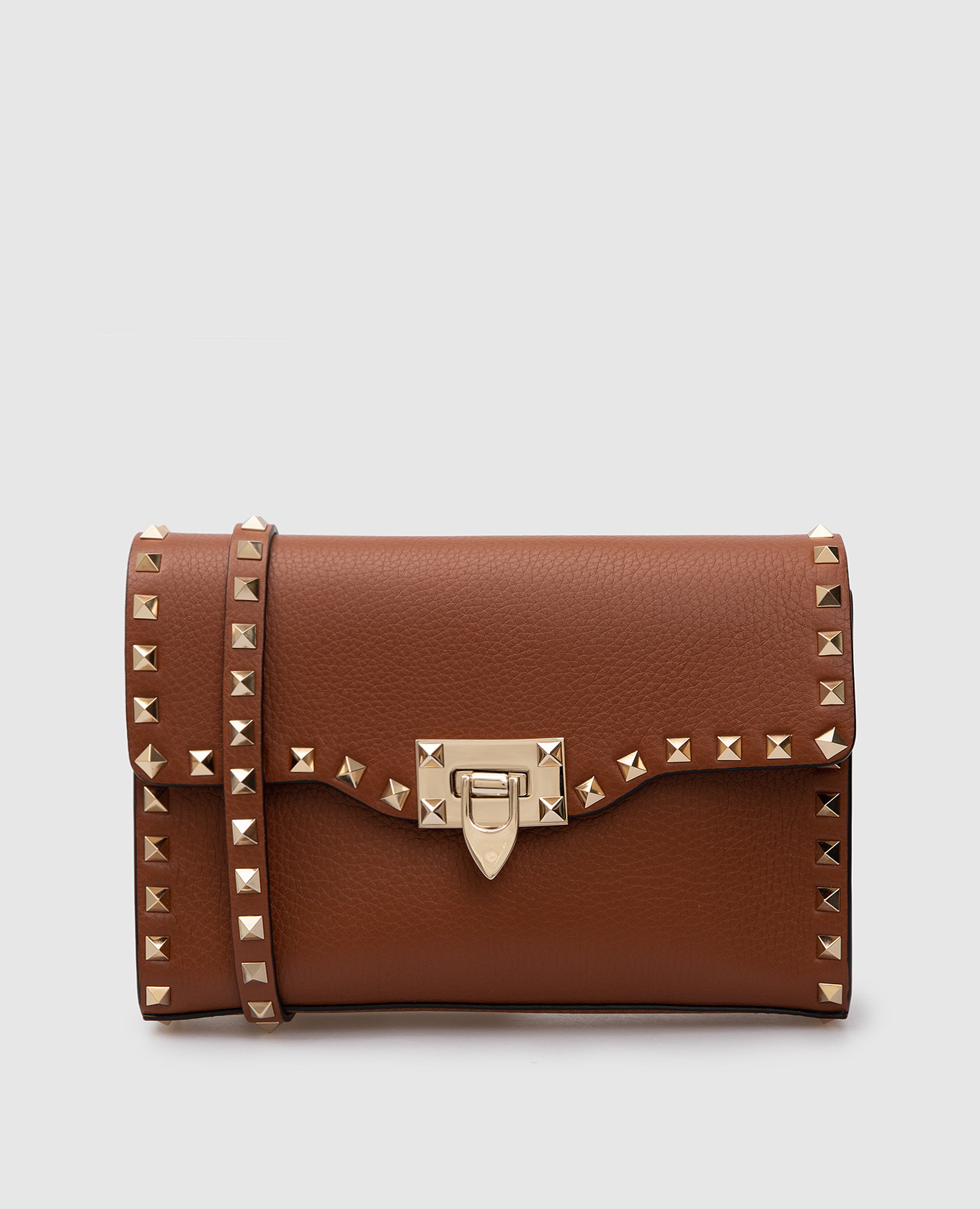 

Кожаная сумка-кроссбоди Rockstud, Коричневый, Сумки через плечо