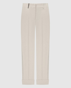 Peserico Бежеві штани з льоном з ланцюжком моніль P0475307553