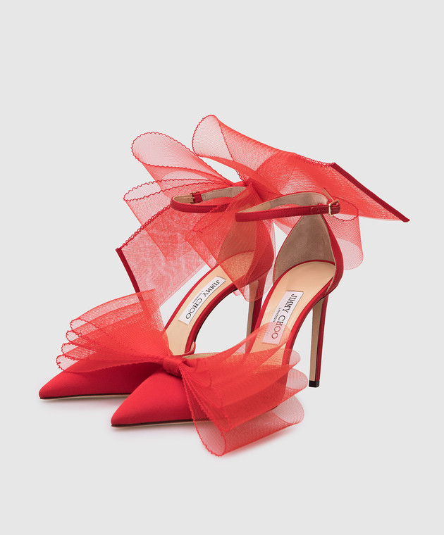 Jimmy Choo Босоножки Averly 100 с бантами AVERLY100YMG изображение 3