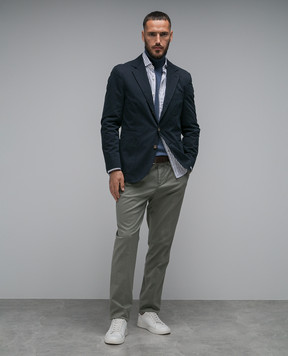 Brunello Cucinelli Зеленые зауженные брюки M289LI1770