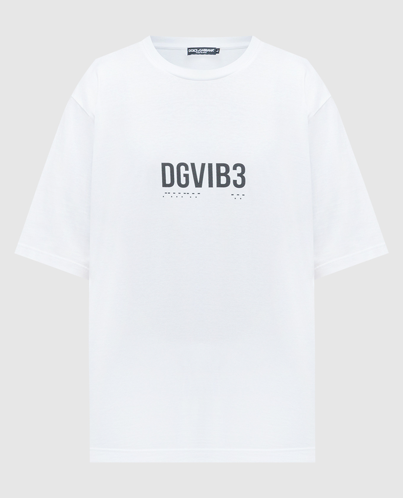 White t-shirt with contrast print DGVIB3
