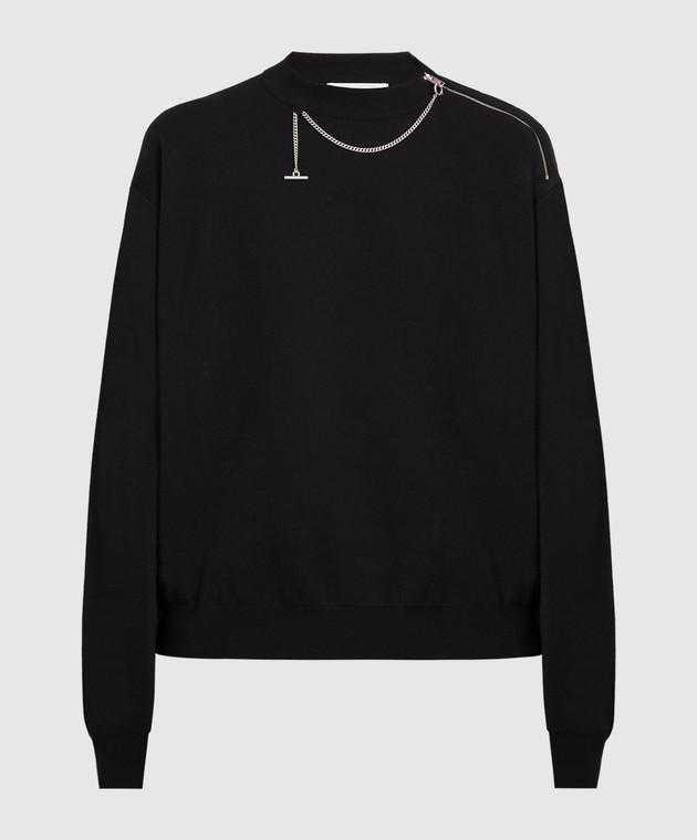 AMBUSH Black sweater with a chain BMHE027S23KNI001