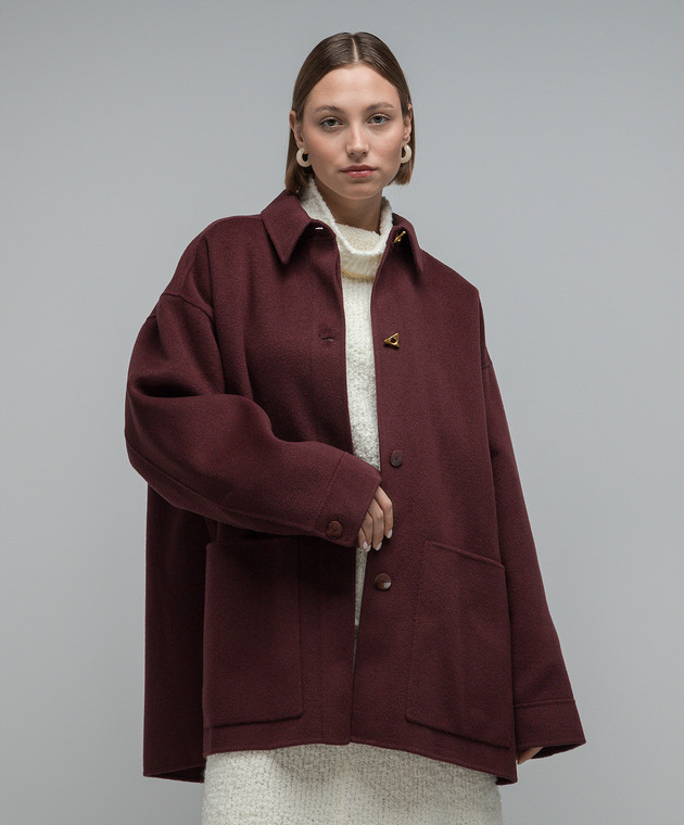 AERON Brown wool and silk Crane jacket CRANE image 3