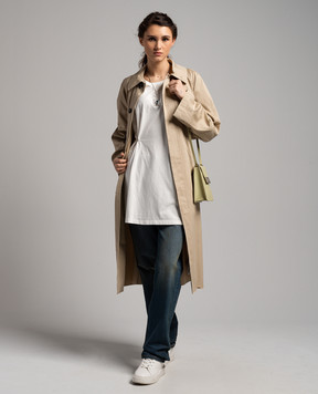 Maison Margiela MM6 Бежевый плащ с вышивкой логотипа S52AH0074S78550