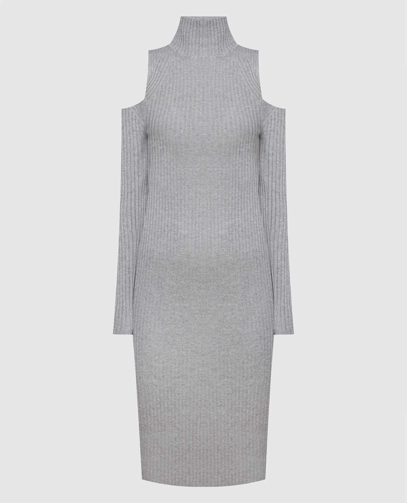 Gray dress with lurex in a scar