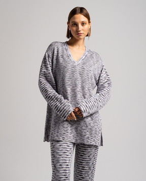 Missoni Белый пуловер в полоску с пайетками DS23WN2IBK030L