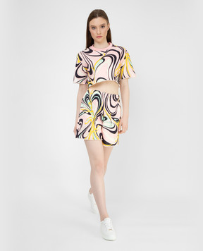EMILIO PUCCI Укороченная футболка в принт Onde 2ETM352E742