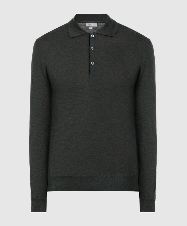 Canali Green wool polo shirt MK00077C0017