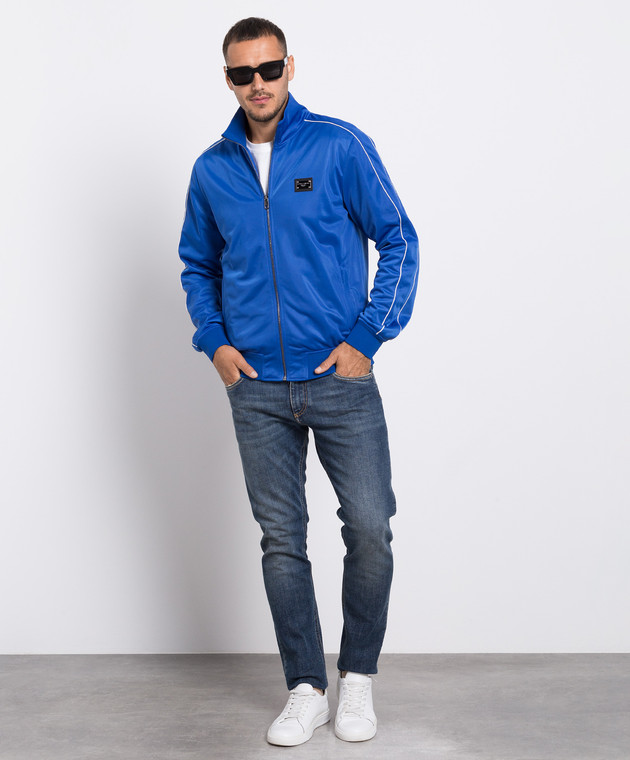 Dolce&Gabbana Blue sports jacket with a logo G9AOYTHU7B0 image 2
