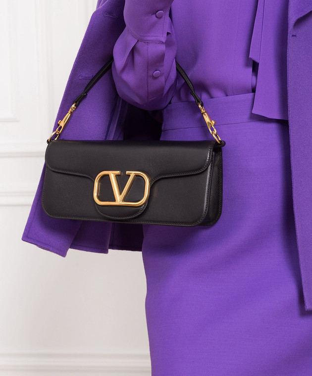 Valentino Чорна шкіряна сумка-багет Loco 1W2B0K30ZXL зображення 2