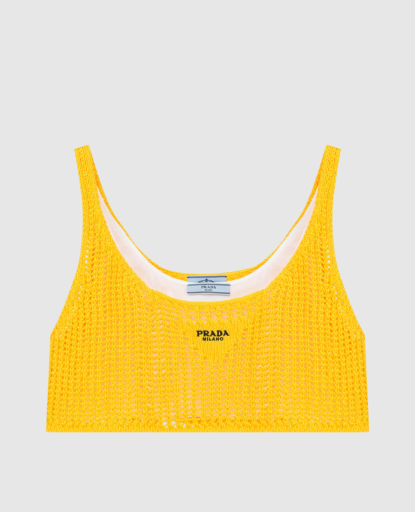 

Ажурный топ с логотипом, Желтый, Топы