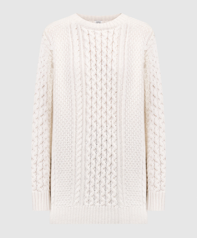 Toteme White sweater made of wool in a textured pattern 234WRTWTP156YA0012