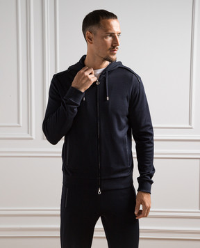 Stefano Ricci Синяя спортивная кофта с логотипом K808919FCRT23370