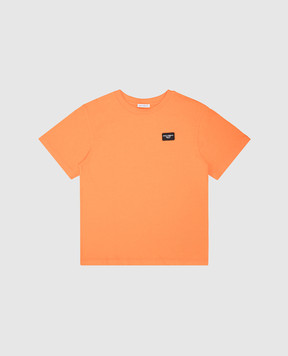 Dolce&Gabbana Дитяча помаранчева футболка з нашивкою логотипа L4JTBLG7M4S812+