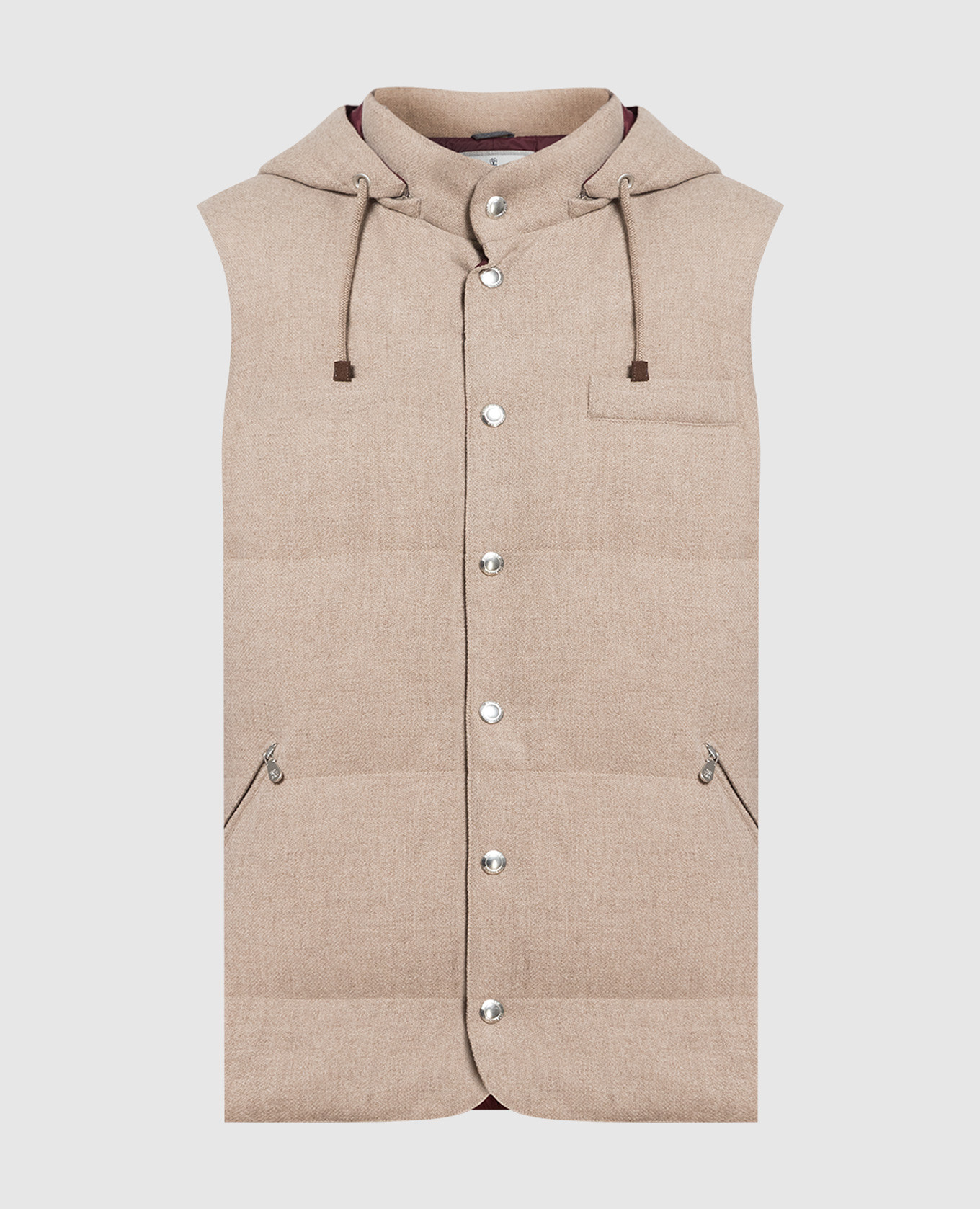 

Коричневый пуховый жилет из кашемира, Верхняя одежда