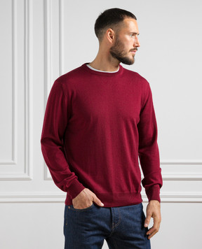 Cashmere&Whiskey Бордовый джемпер из шерсти 92392