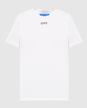 Off-White Чорна футболка з вишивкою логотипа OWAA065C99JER005