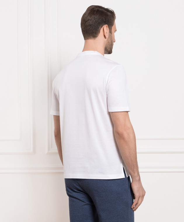 Enrico Mandelli White t-shirt with logo embroidery OLIMPI5148 image 4
