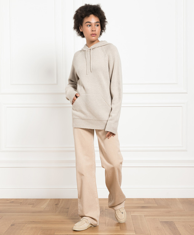 Babe Pay Pls Beige cashmere hoodie MD9681305341R image 2