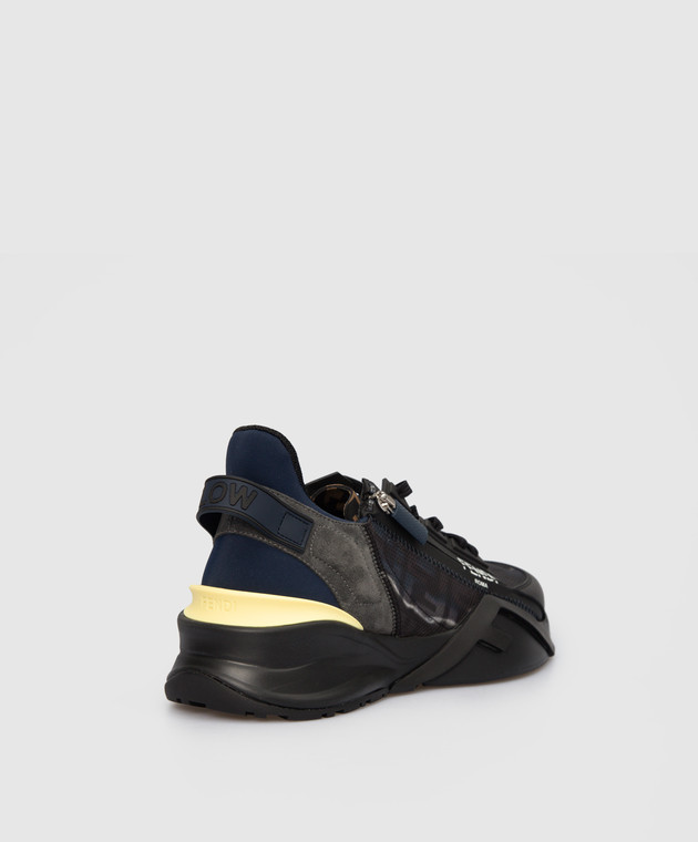 Fendi Black low top sneakers with elastic lacing 7E1519AHIJ image 3