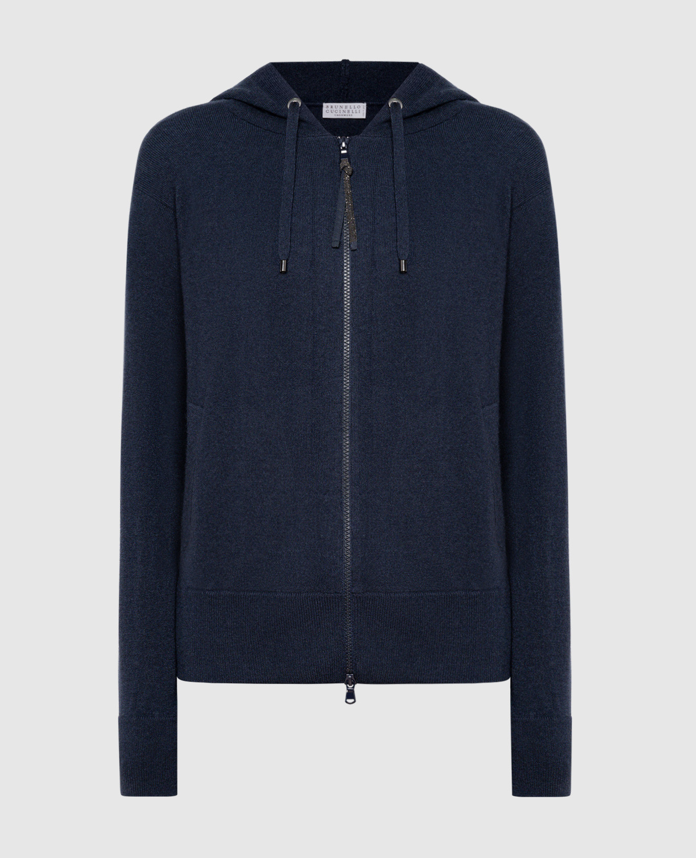 Blue cashmere sports jacket with monil chain