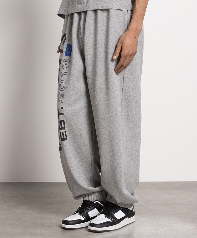 Vetements Gray joggers with logo print UE54SP100G image 3