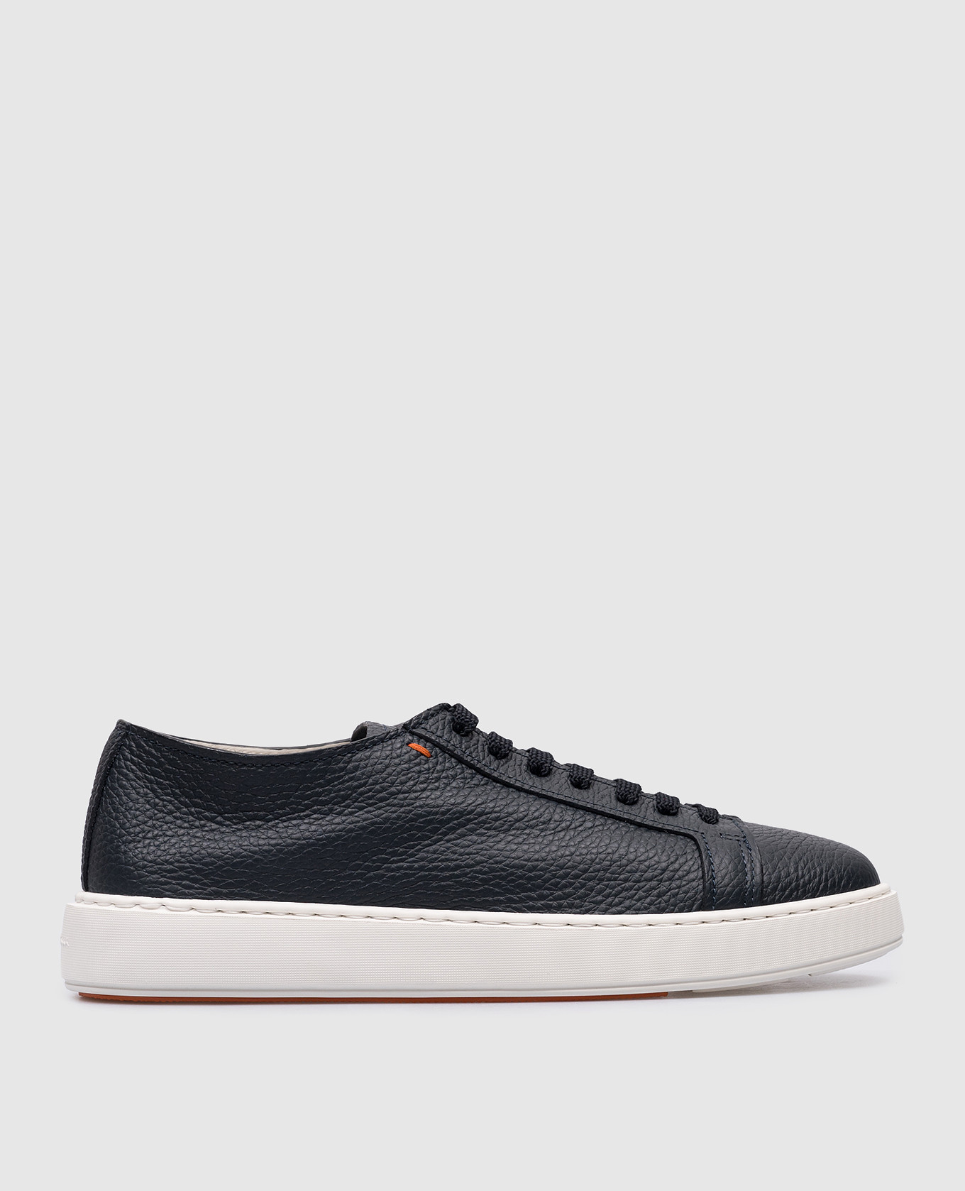 Santoni - Blue leather trainers with logo MBCD21430BARCMMD - buy with ...