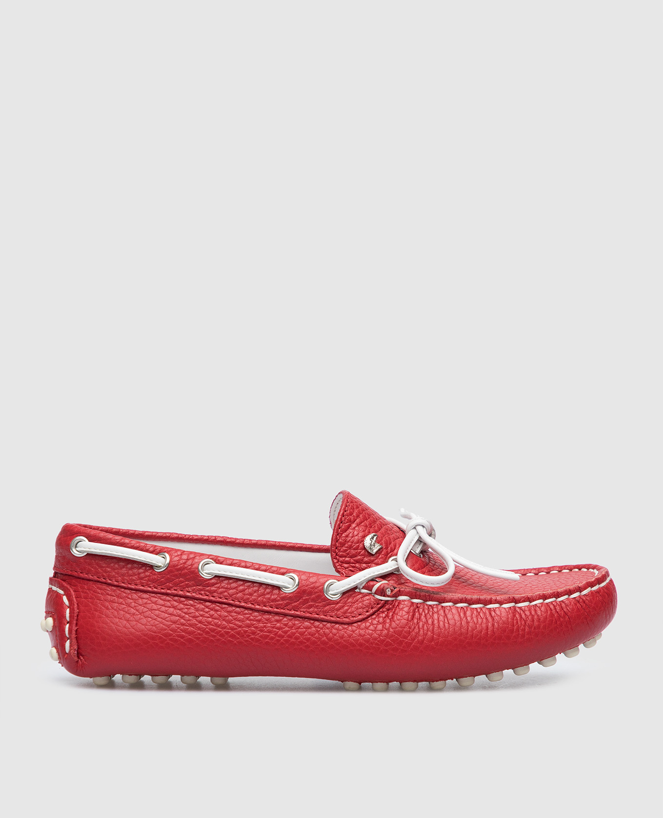 Children's red leather moccasins