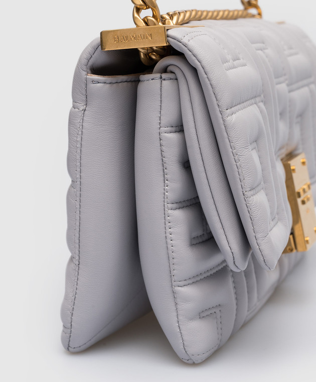 Balmain Purple leather messenger bag 1945 with embossed monogram