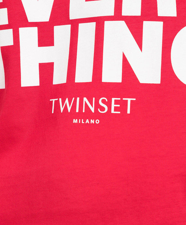 Twinset Red T-shirt with a print 231TP2130 изображение 5