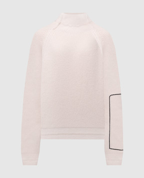 Victoria Beckham Розовый свитер из шерсти с вышивкой логотипа монограммы. 1423KJU005048A