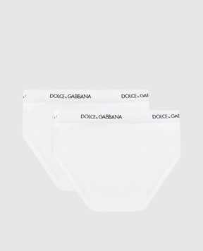 Dolce&Gabbana Дитячий набір білих трусиків-сліпів з логотипом L4J700G7OCT