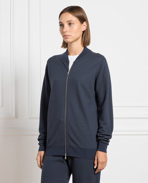John Smedley Синя спортивна кофта Singular з вовни 16SINGULAR