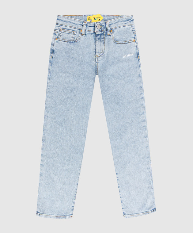 Off-White Дитячі сині джинси з логотип принт. OBYA001S22DEN001