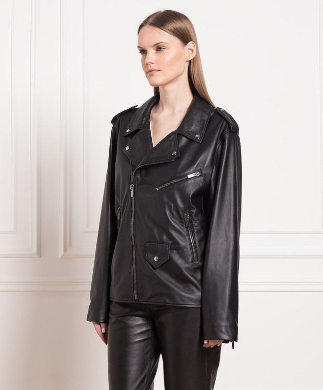 Simonetta Ravizza Black leather jacket JA156L7 изображение 3