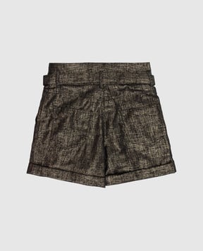 Balmain Дитячі чорні шорти із люрексом 6R6A69I009610