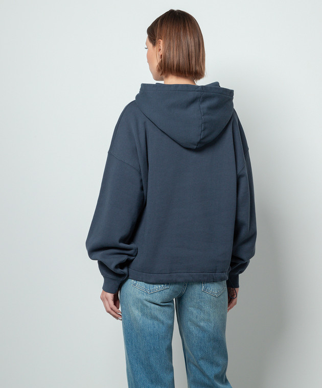 Anine Bing Blue logo embroidered Lucy hoodie A086802420 buy