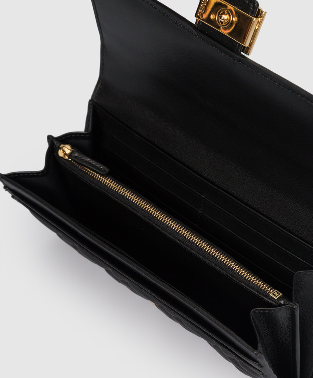 Fendi Шкіряний чорний гаманець з тисненням логотипу 8M0251AAJD зображення 3
