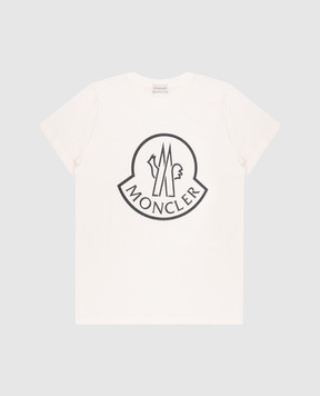 Moncler ENFANT Дитяча біла футболка з логотипом 8C00020839071214