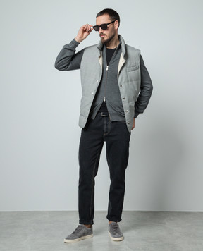 Brunello Cucinelli Серый кардиган из шерсти и кашемира M2400106