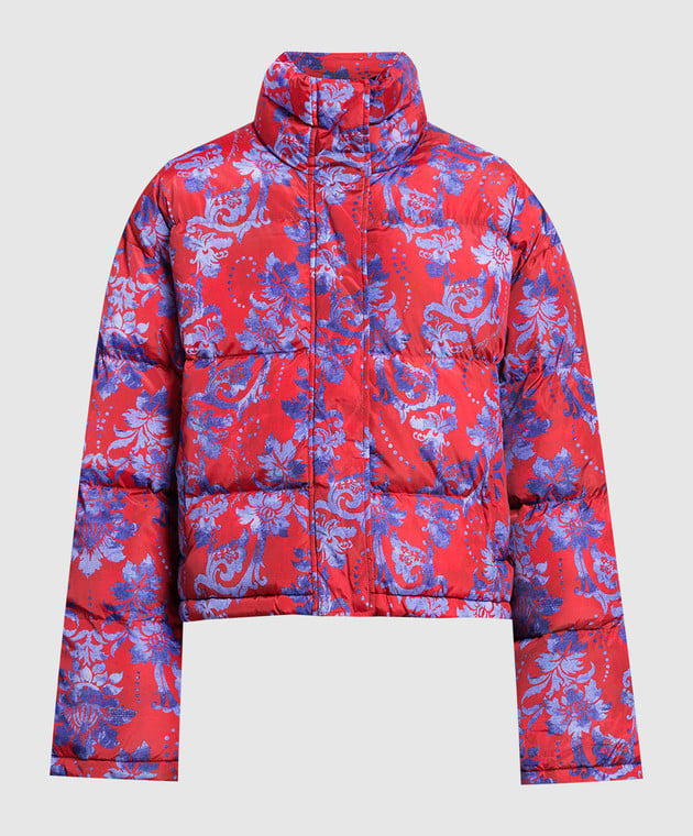 Versace Jeans Couture floral-print padded jacket - Blue