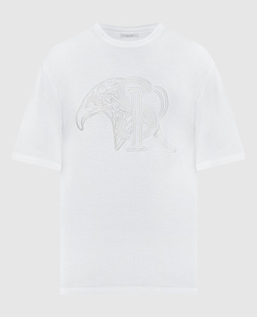 Stefano Ricci Белая футболка с вышивкой логотипа MNH3302660