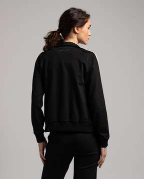 Maison Margiela MM6 Чорна спортивна кофта з вишивкою логотипа S52HG0037S22600